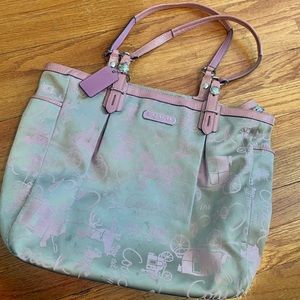 Vintage Coach Pink + Tan Purse